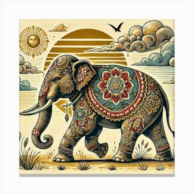 Tattoo Elephant 3 Canvas Print