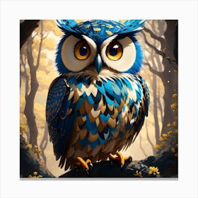 Owl In The Forest Canvas Print