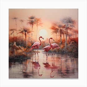 Flamingo Waltz: Serenity on Canvas Canvas Print