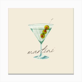 Martini Square Canvas Print