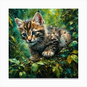 Wildcat Hiding In The Jungle Canvas Print