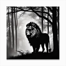 Lion In The Forest 13 Canvas Print