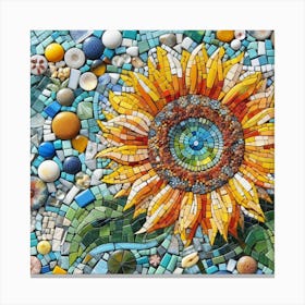 Mosaic Sunflower 3 Canvas Print