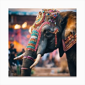 Elephant At The Circus Canvas Print