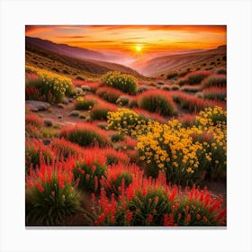 Sunset In The Desert Canvas Print