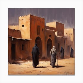 Two Women Walking In The Desert Canvas Print