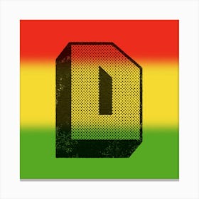 Reggae D Typography Album Cover Square Canvas Print