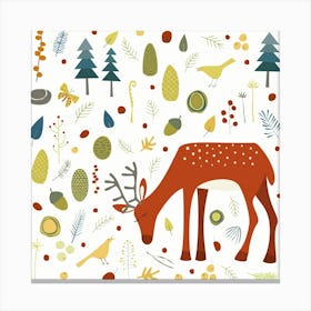 Deer in the Forest 1 Canvas Print