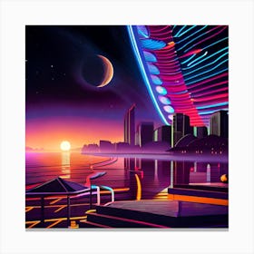 Neon City Canvas Print