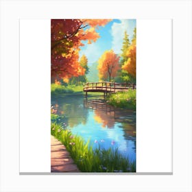 Autumn Bridge Canvas Print