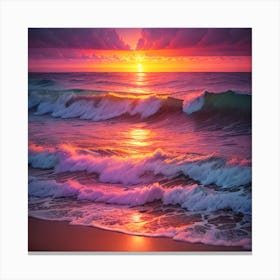 Sunset At The Beach 4 Canvas Print