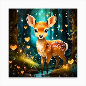 Deer In The Forest Canvas Print