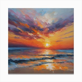 Sunset On The Beach 4 Canvas Print