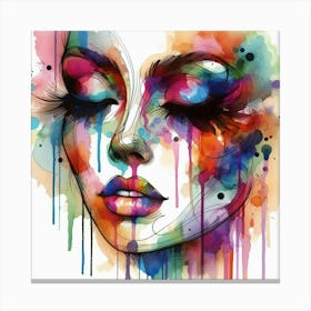 Colorful Woman'S Face 1 Canvas Print