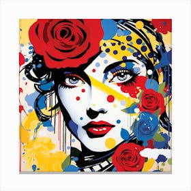 Lady With Roses Canvas Print