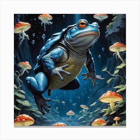 Frog In the deep sea Canvas Print