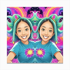 Psychedelic Girl Smile Canvas Print