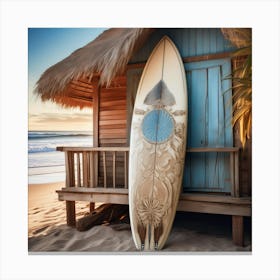 Surfboard On The Beach 2 Canvas Print