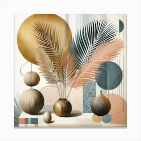 Scandinavian style, palm leaf, Abstract 6 Canvas Print