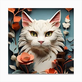 Paper Cat Canvas Print