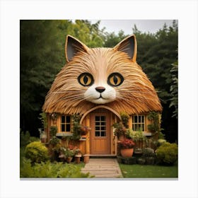 Firefly Whimsical Cat Shaped House With Playful Charm 52348 (2) Canvas Print