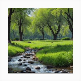 Stream In The Park Canvas Print
