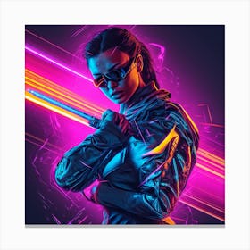 Neon Girl 2 Canvas Print