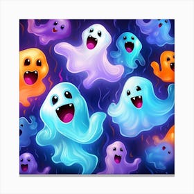 Ghosts On A Dark Background Canvas Print