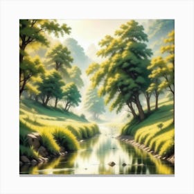 River In The Forest 63 Canvas Print