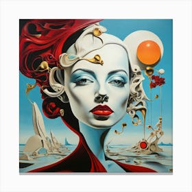 Woman With A Red Head Canvas Print