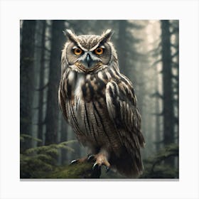 Owl In The Forest 61 Canvas Print