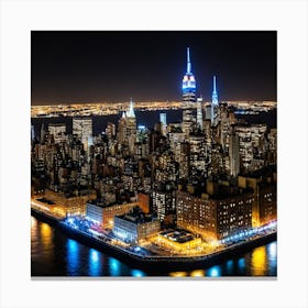 New York City At Night 3 Canvas Print