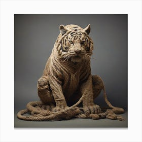 A Tiger made of rope Canvas Print