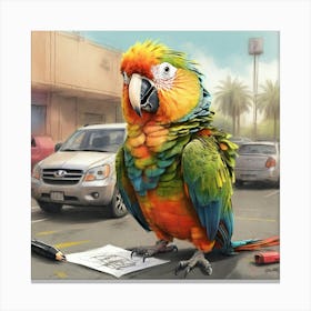 Parrot Drawing 2 Canvas Print