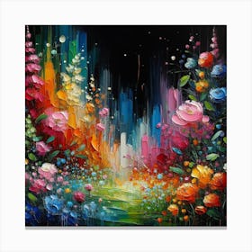 Flowers In The Night Canvas Print