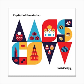 Moscow -Metro Pattern Canvas Print