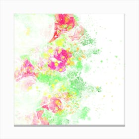 Ethereal Abstract Ink Art – Green, Pink & Gold Fluid Splatter Stampe su tela