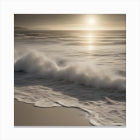 Waves Breaking On The Beach Canvas Print