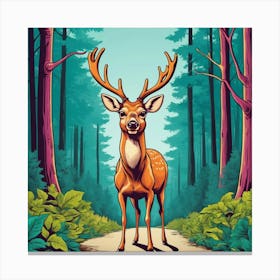 Deer In The Forest 9 Canvas Print