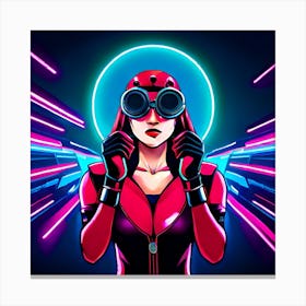 Girl In Neon Canvas Print