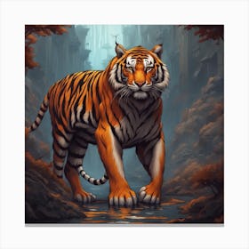 Tiger In The City Canvas Print