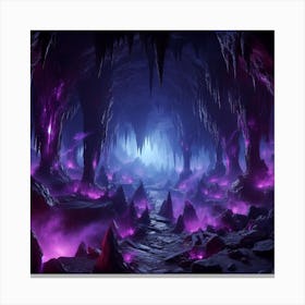 Corrupted Purple Cave Canvas Print