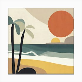Beach, Geometric Abstract Art 1 Canvas Print