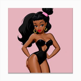 Black Girl In A Bikini Canvas Print