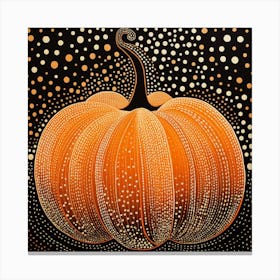 Yayoi Kusama Inspired Pumpkin Black And Orange 3 Canvas Print