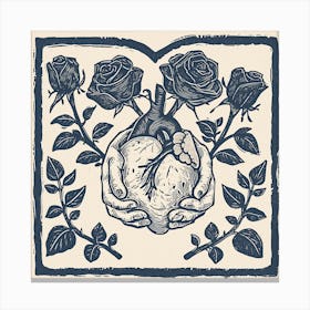 Heart Of Roses Canvas Print