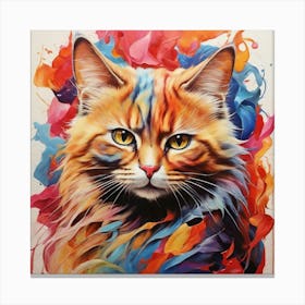 Splatter Cat Canvas Print