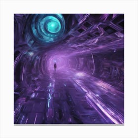 Extreme Close Up Eye, Spaceship Hallway, Alien Couture Fashion, Refraction Xenomorph, Otherworldly G (1) Canvas Print