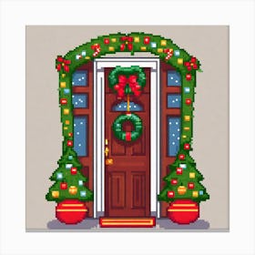 Christmas Door 30 Canvas Print