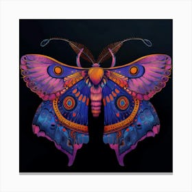 Psychedelic Moth 1 Canvas Print